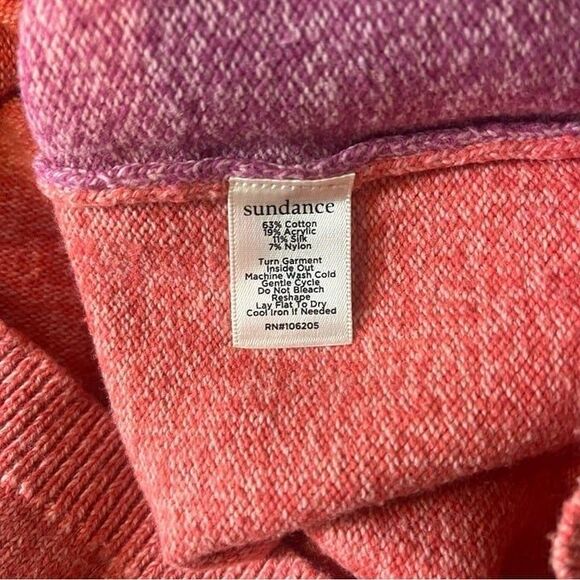 Sundance Color Block Silk Blend Soft Turtle Neck Sweater Small - Picture 7 of 7